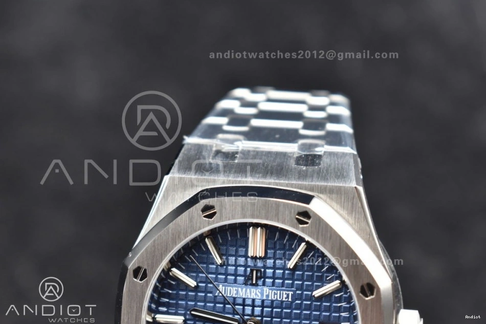 37mm 15450 Dial Oak ZF Blue Textured SA3120 Best SS SS Royal Edition Super Bracelet Clone on 1:1 0214